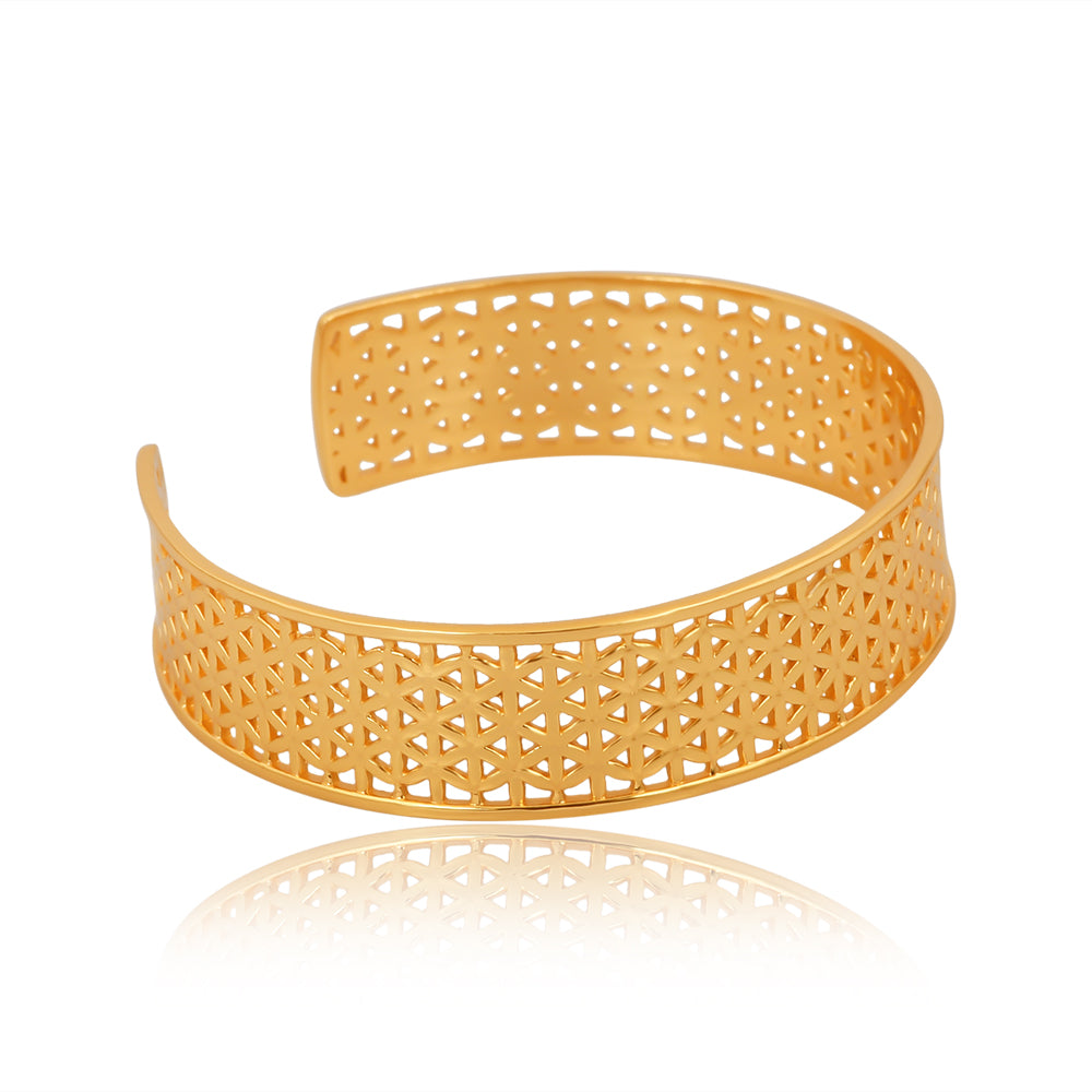 Flower of Life Cuff Style Bracelet