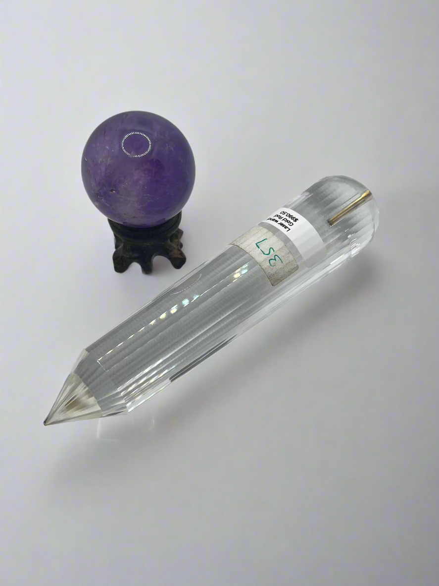 357g Pranic Healing Laser Crystal with Gold rod - 36 facets