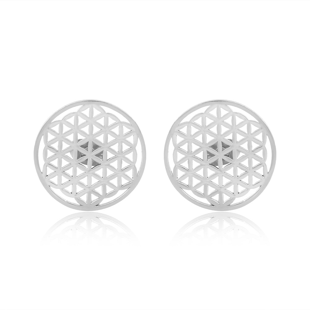 Flower of Life Earrings- Silver