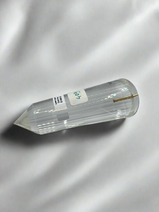 409g Pranic Healing Laser Crystal with Gold Rod - 36 Facets