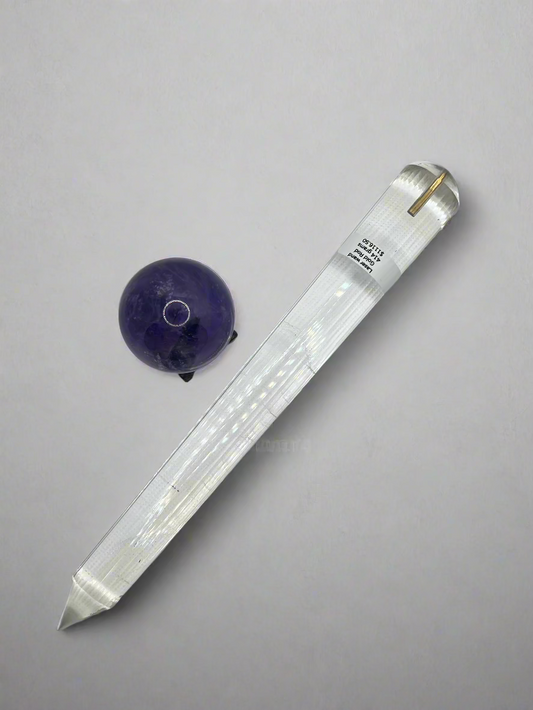 414g Pranic Healing Laser Crystal with Gold Rod – 36 Facets