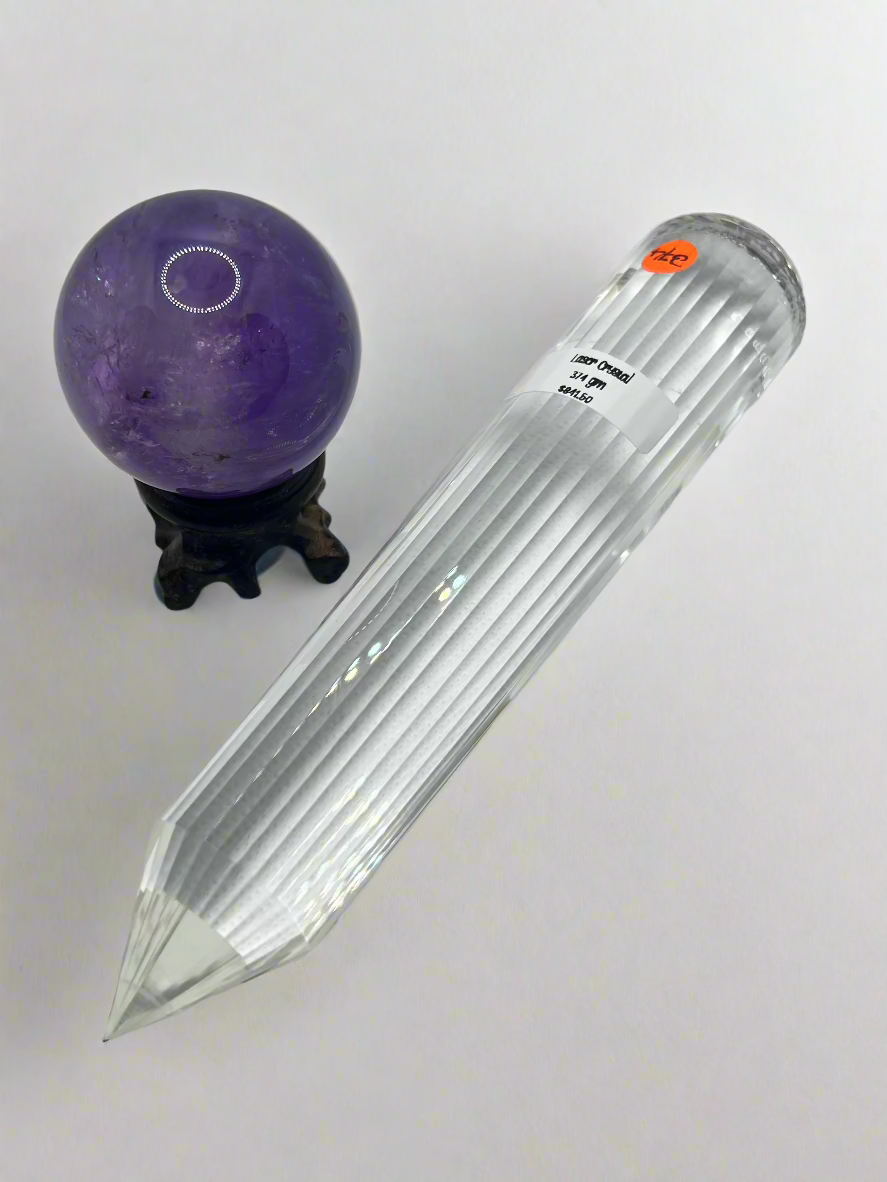 374g Pranic Healing Laser Crystal - 36 Facets