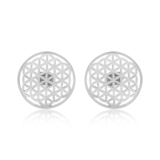 Flower of Life Earrings- Silver